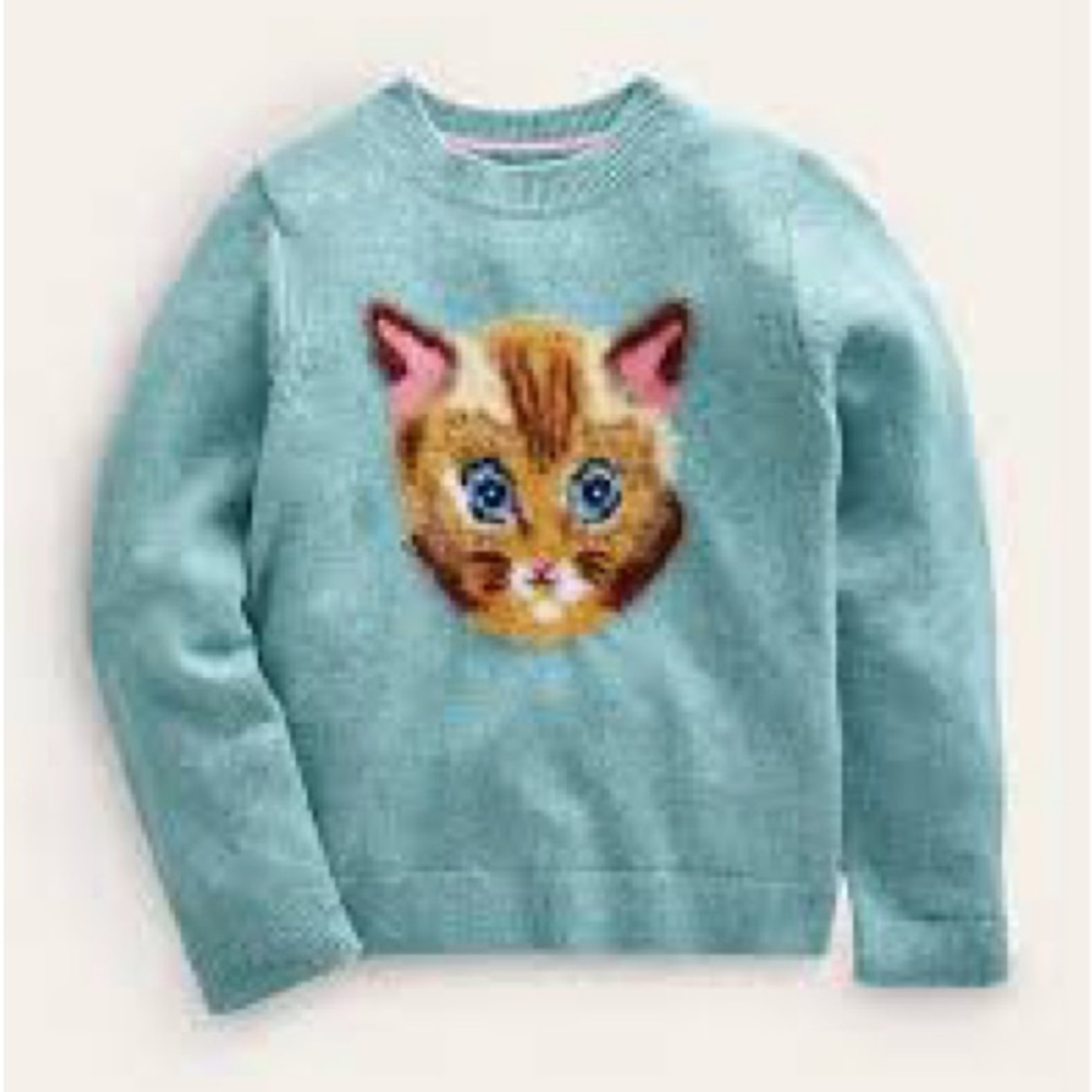 Mini Boden Cat Sweater in tourmaline